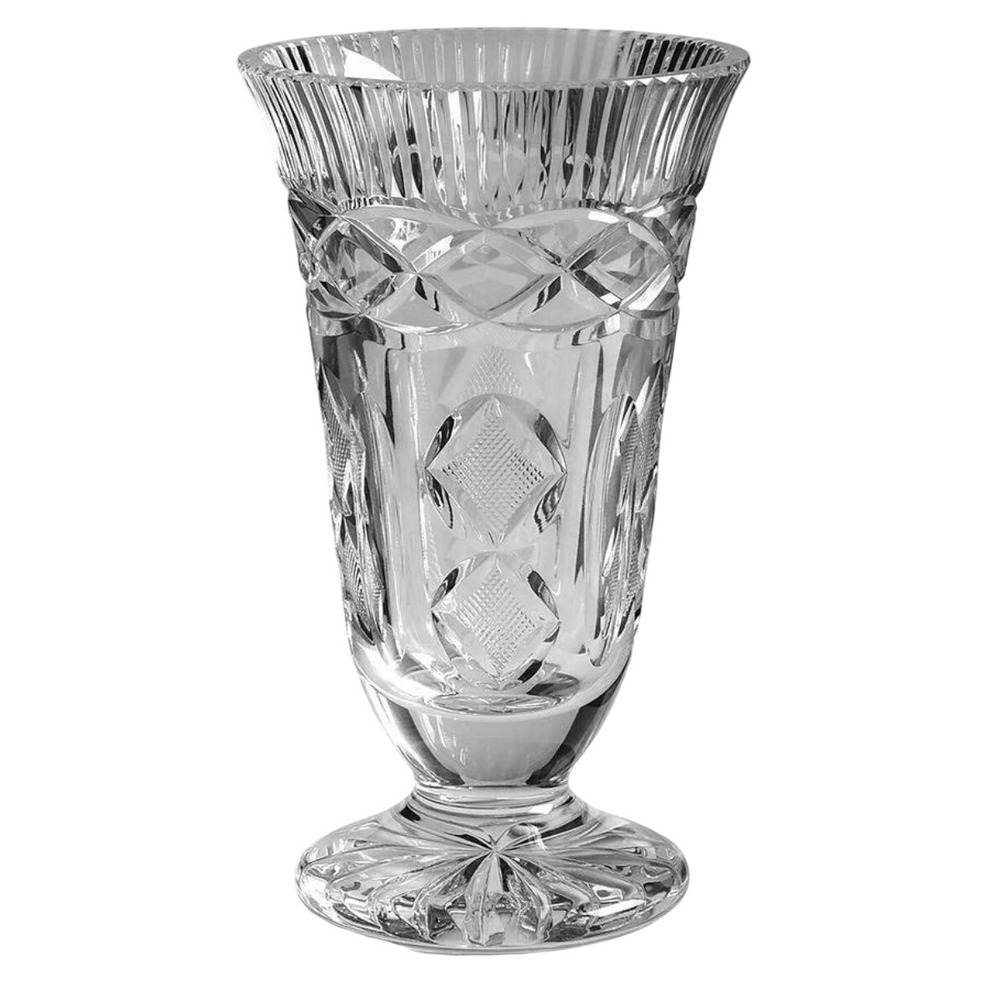 Waterford Crystal Book of Kells Footed Vase 8.5" Ireland Cut Crystal